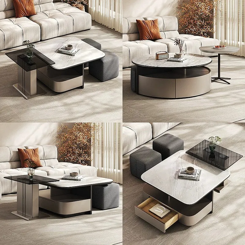 Italian Minimalist Living Room Coffee Table & TV Stand Set Designer Home Furniture