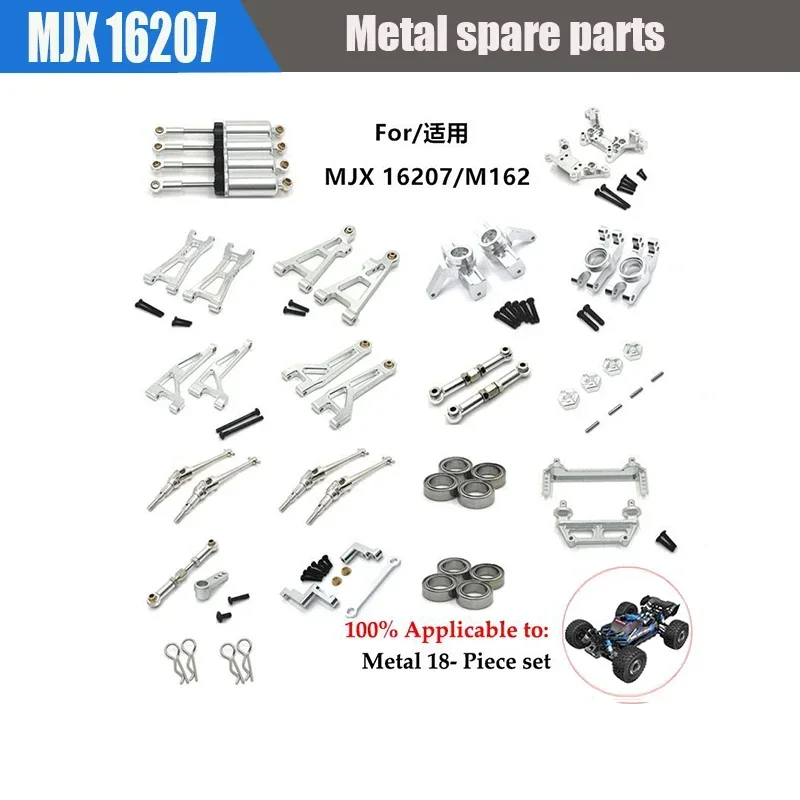 Aluminum Alloy Suspension Arm  Cup Set Upgrade Metal Parts Accessories for Mjx Hyper 1/16 Go  RC Car 16207 16208 16209 H16 H16BM