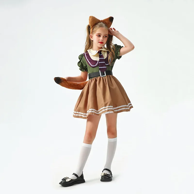 

Kids Cute Animal Fox Cosplay Costumes Halloween Anime Movie Nick Fancy Dress Carnival Party Masquerade Stage Performance Dresses