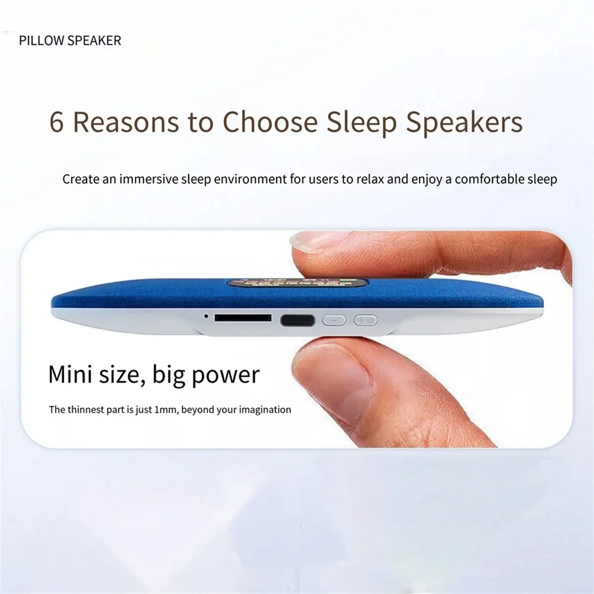 Wireless Bluetooth Noise Sleep Speaker Under Pillow High Tech Sound Disc Portable Rechargeable Gift for Relaxation