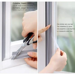 2M-48M Sliding Window Gap Seal Strip White Gray Self Adhesive Cuttable Soundproofing Windproof Foam Door Weather Stripping