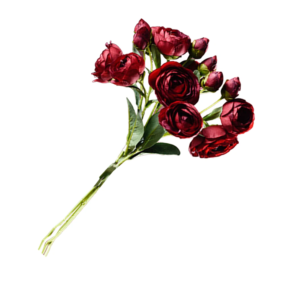 

Silk Red Rose Artificial Bouquet Wedding Home Office Decoration Party Adornment Imitated Flower Elegant Table Setting Vibrant