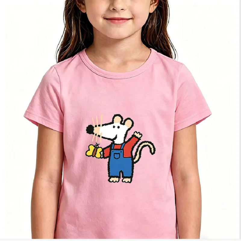Maisy Mouse Funny Kids  Cartoon Print T-shirt 2-12 Years Boys and Girls Cute Soft Short Sleeve Casual Tops Summer Toddler