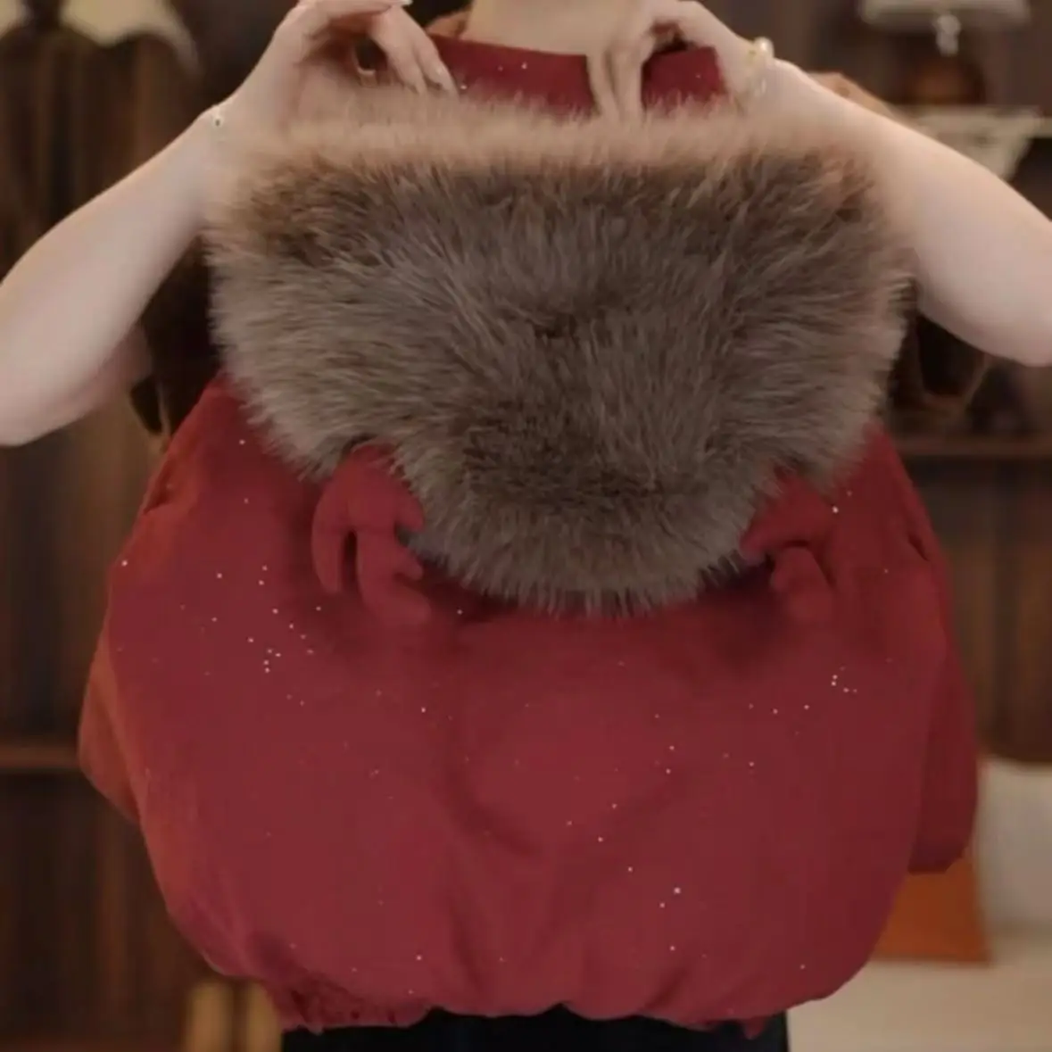 

Winter Children's Down Jacket Fashion Thickened Retro Warm Korean Edition Boys and Girls' Wool Collar Cotton Jacket