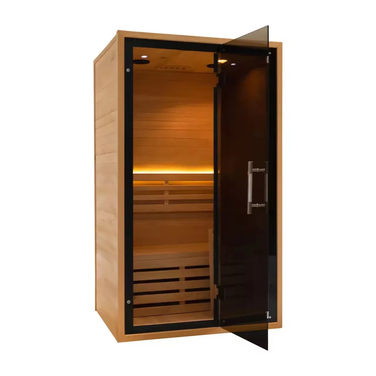 Electric stove indoor Canadian Hemlock/Sequoia 1 person wooden steam sauna