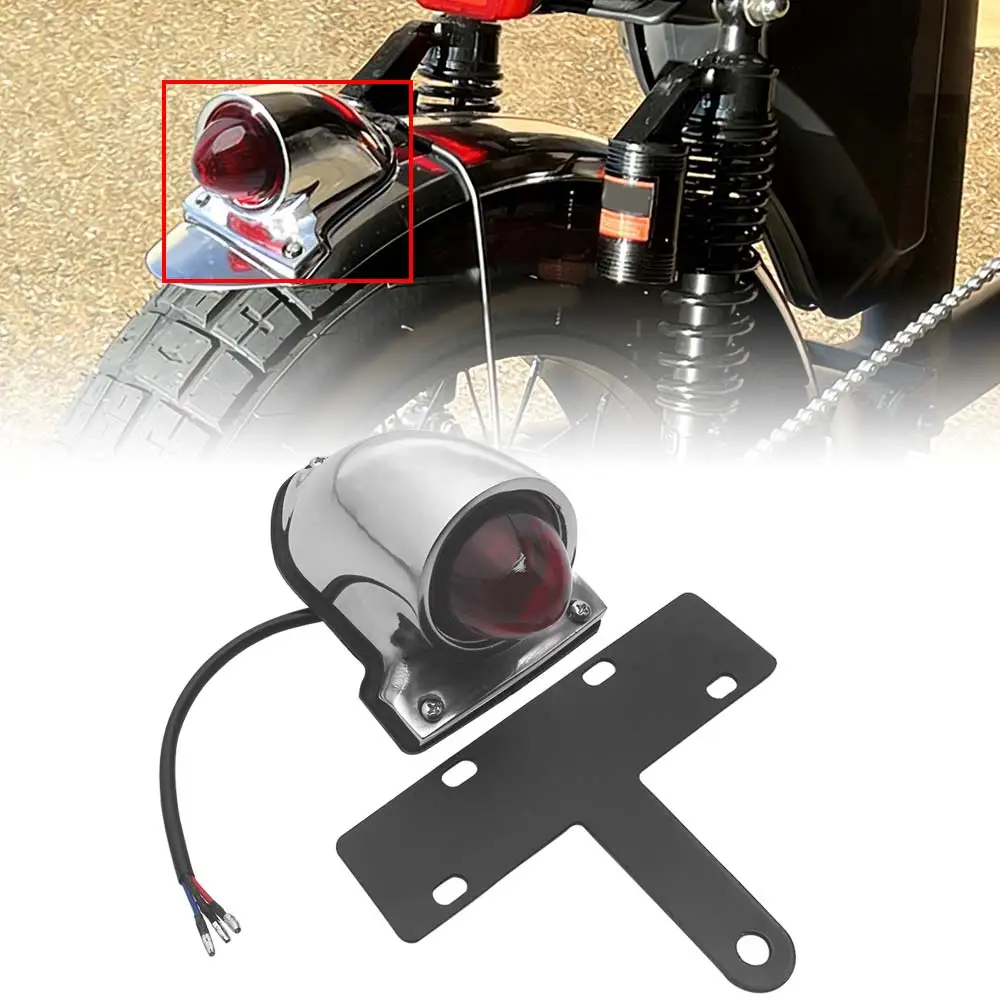 

1 Pc Polished Satin Aluminum Taillight Fit For Harley Choppers Bobber Chooper Custom Application And Most Motorcycle Models