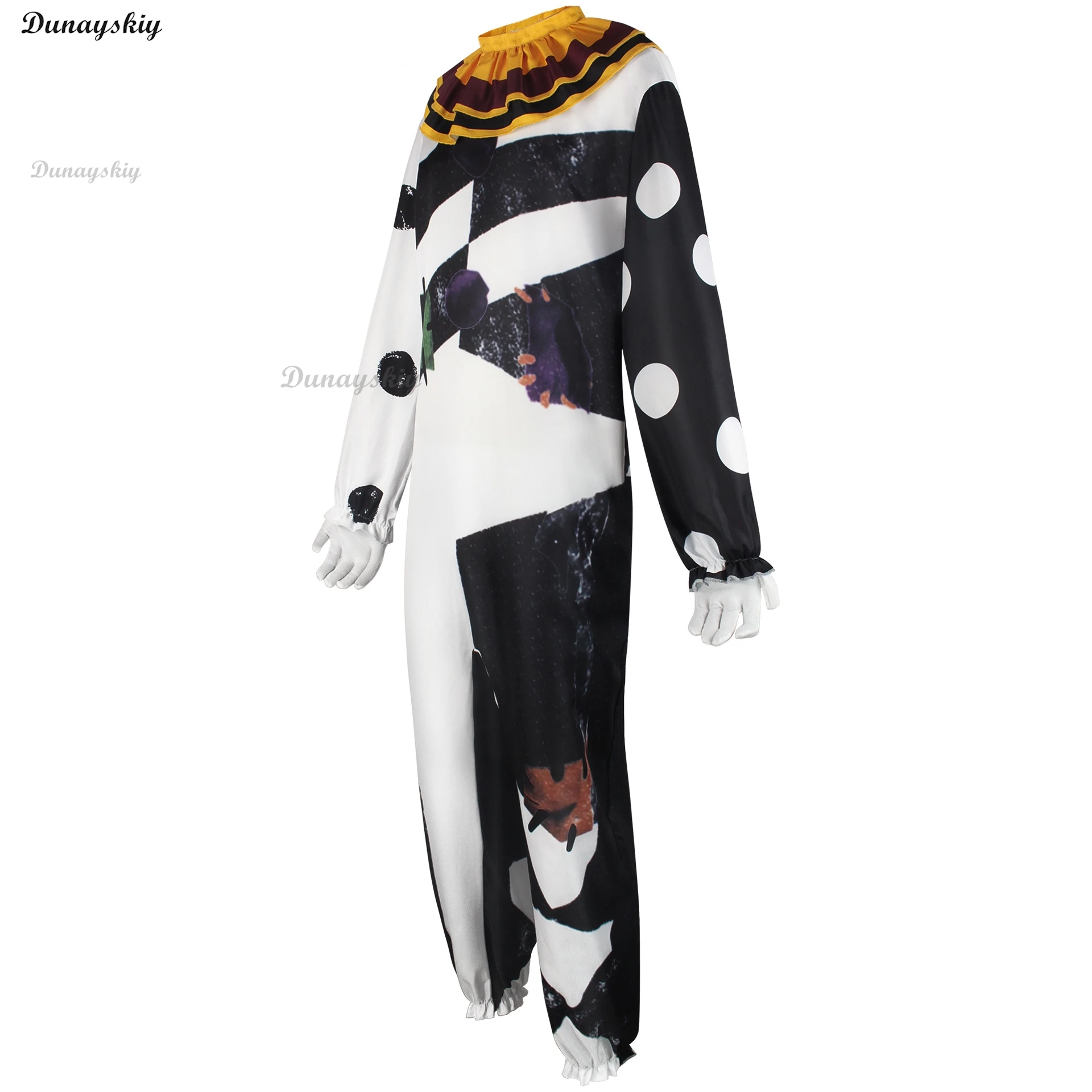 New Halloween Party Art The Clown Cosplay Terrifier Cosplay Costume Horror Clown Bodysuit Mask Full Suit Men Adult Customized