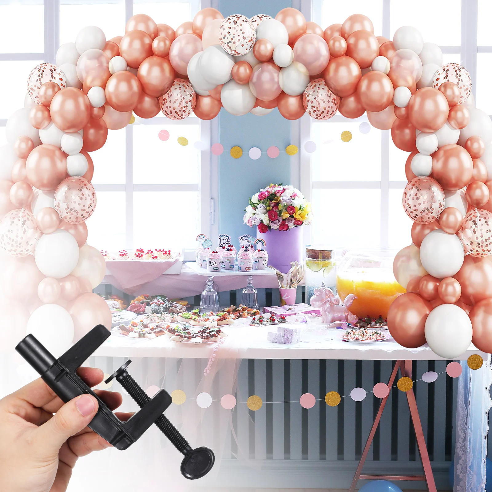 

2Pcs Balloon Arch Support Kit Removable Sturdy Tabletop Stand for Wedding Birthday Party Decorations DIY Balloon Arch Holder