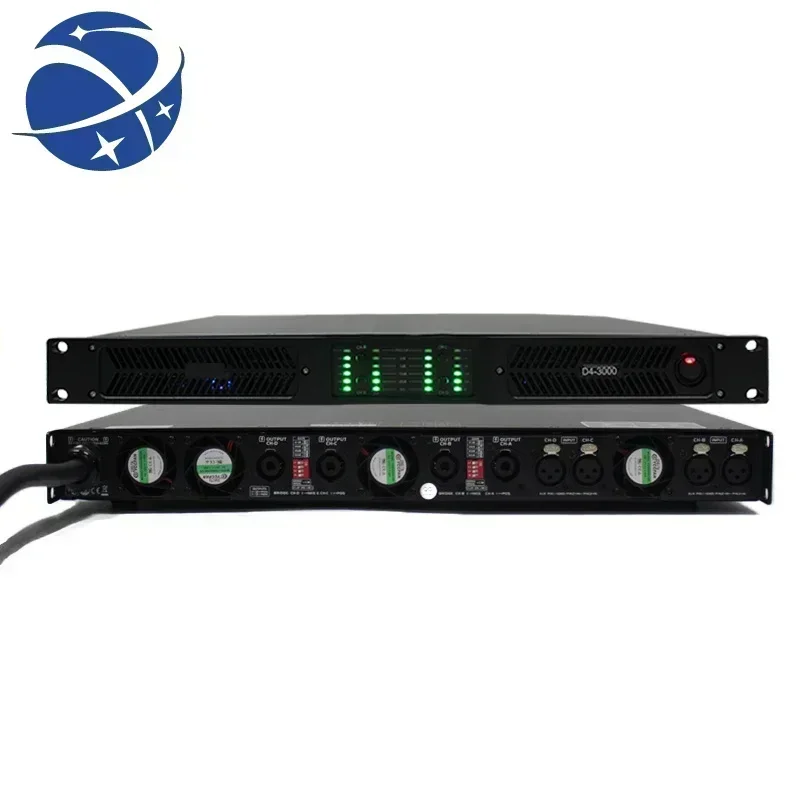 yyhc D4-3000 high quality class d 4 channels 3000 watts audio power amplifier