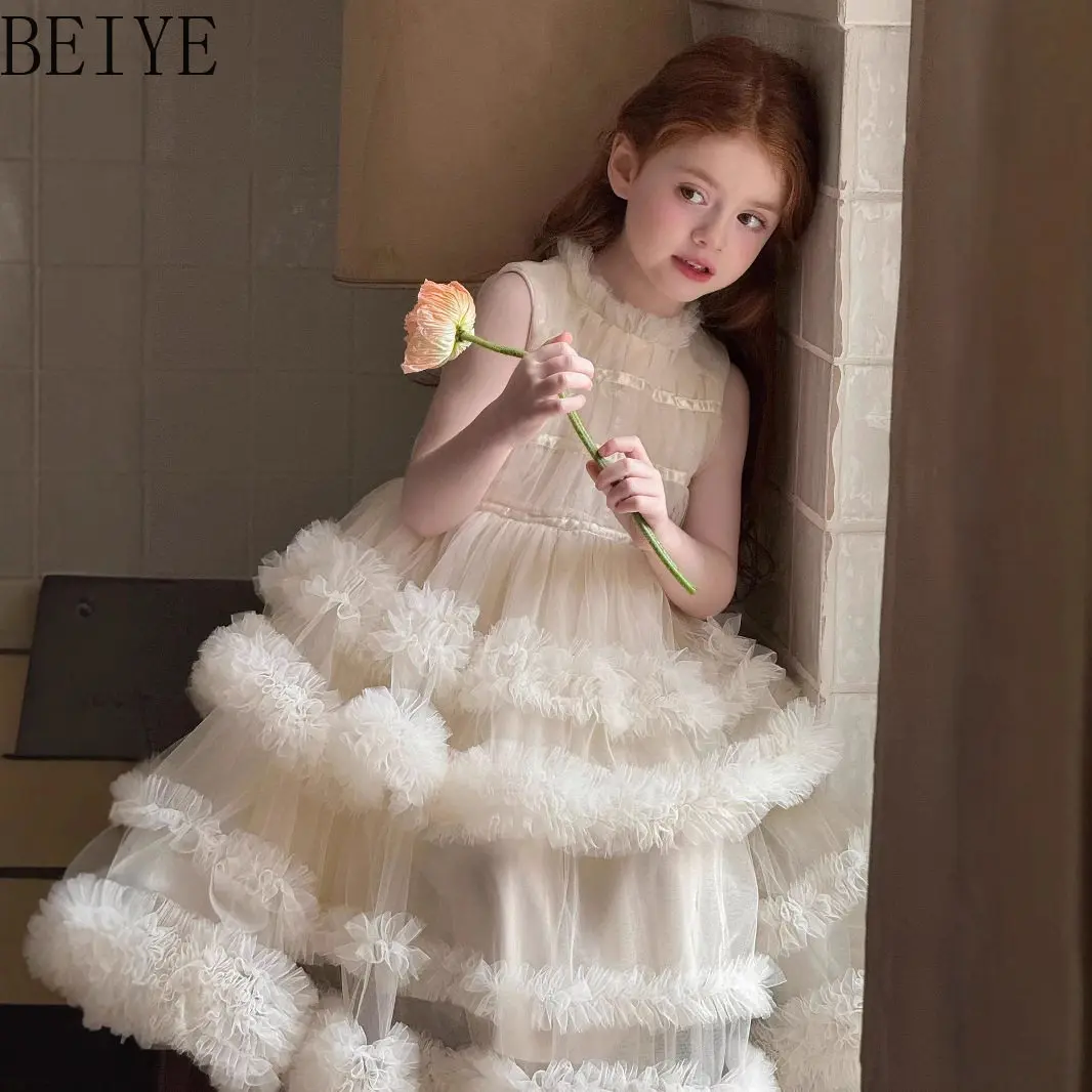 

Girls' Princess Dresses Sleeveless Summer Dress for Little Girls High-end Formal Gown Stylish Kawaii Tutu Kids Party Dress