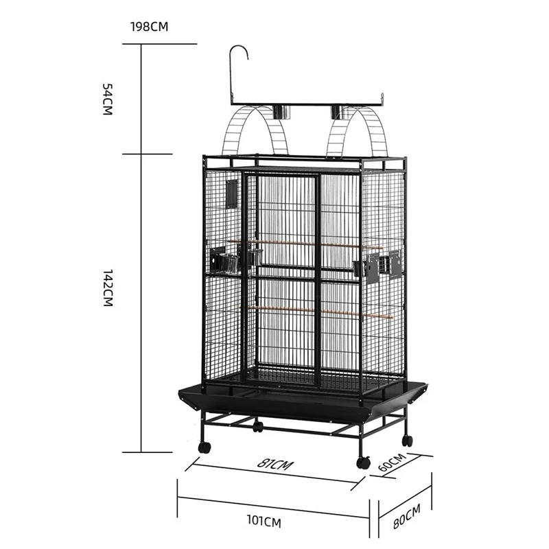 Steel Aviary Chicken Coop Pet Parrot Cage Bird Cage With Roof And Food Bowl Breeding Cage Bird Parrot