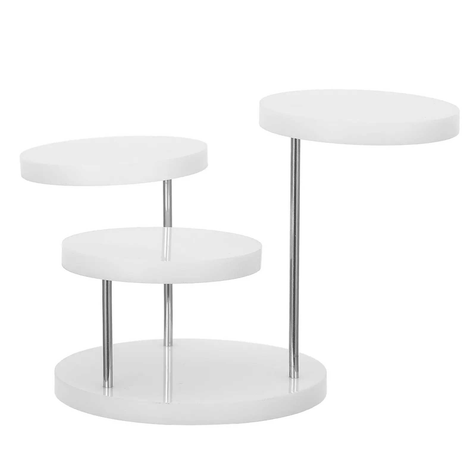 White 3-Tier Jewelry Display Stand Elegant Design for Rings Earrings Small Accessories Versatile Home and Retail Display Rack