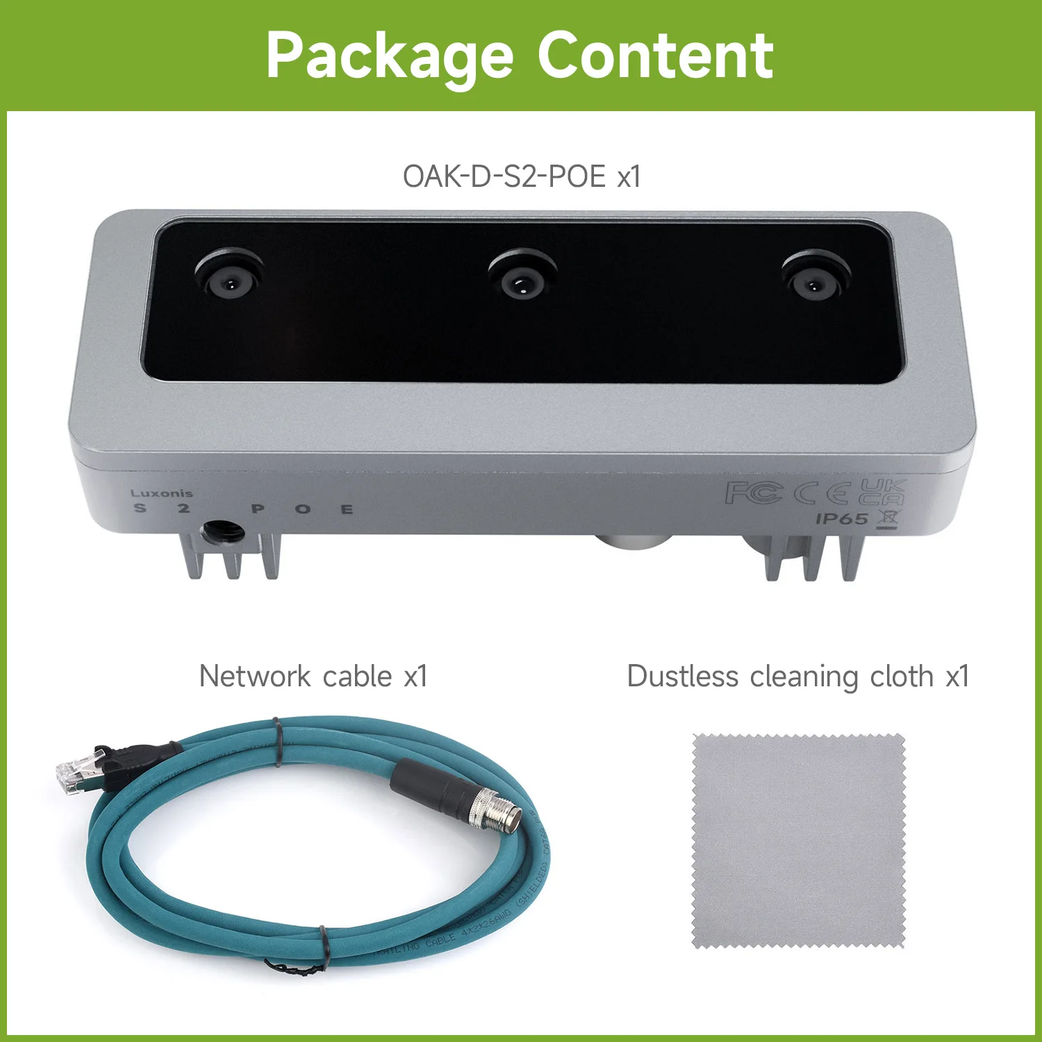OAK-D-S2-POE Waveshare 12MP 4TOPS OpenCV AI Machine Vision Kit Depth Measuring Image Recognition
