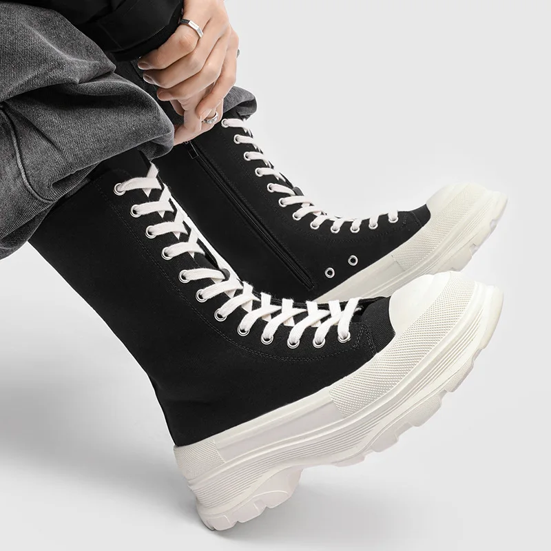 

italian brand designer high boots for men fashion stage nightclub cow suede leather shoes cowboy platform boot cool long botas