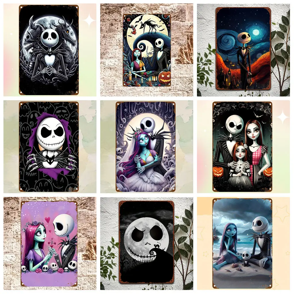 

Miniso The Nightmare Before Tin Sign Decor Wall Decor Art Wall Mural Room Decoration Decor Retro Metal Sign Plate Bar Posters