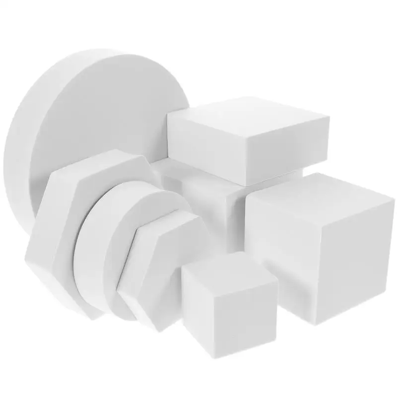 8 Pcs Cosmetics Photo Props Foams Geometry Cube Photography White Decor Jewelry Polymer Photoshoot Makeup Products