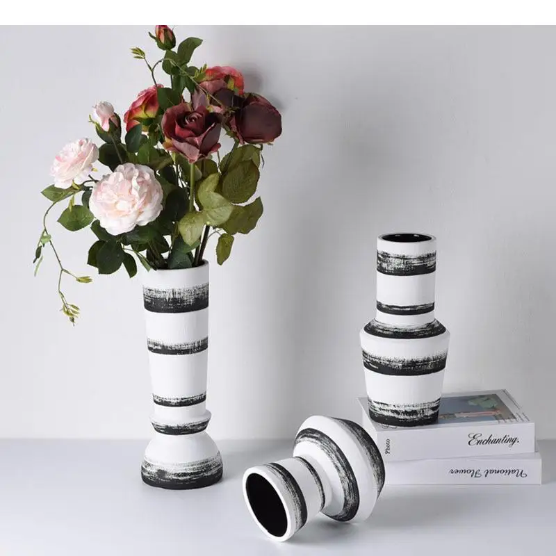 

Ink Texture Frosted Ceramic Vase Ornaments Desk Decoration Matte Porcelain Floral Vases Flower Arrangement Modern Home Decor