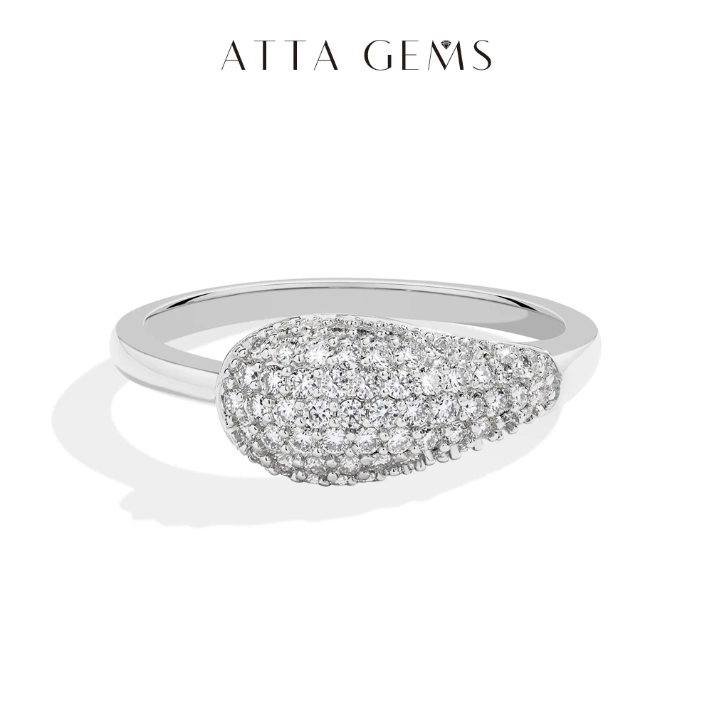 

ATTAGEMS Pear-Shaped Multi-Moissanite Ring for Women Round Cut S925 Silver White Gold Engagement Ring Bride Vintage Jewelry Gift