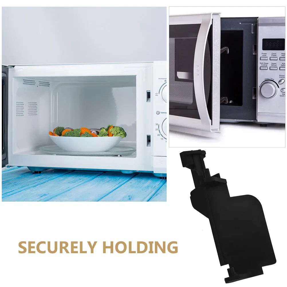2pcs Microwave Door Stay Switches Black Plastic Easy Installation Compatible Microwave Stay Button Replacement Hardware