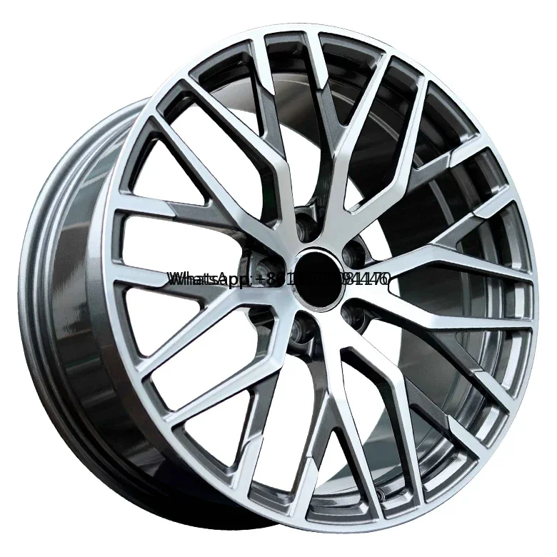 High Pressure Forging Tires Rims 19 Inch 5x112 Multi Spoke Wheel Hub Silver Gray Machine Face Forged Wheels For Audi Car Wheels