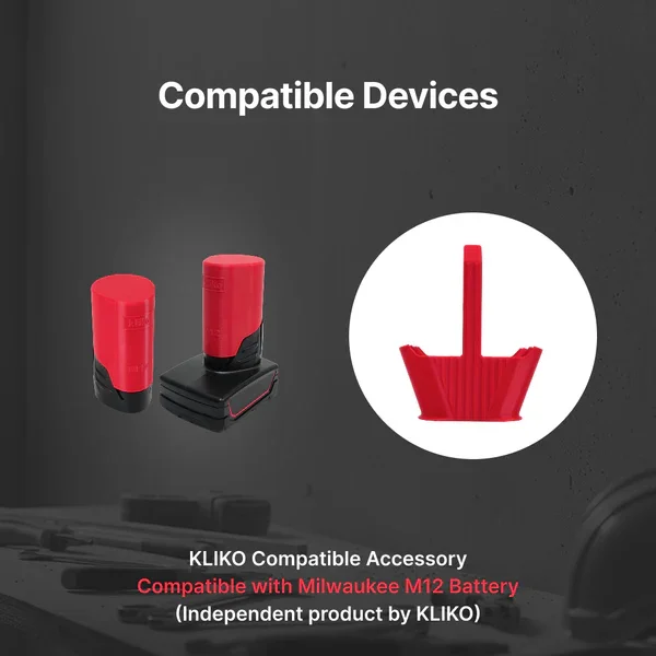4 Slot Battery Caddy Carrier Compatible with Milwaukee M12 Battery, Portable Lithium Battery Storage Carry Rack, Power Tool