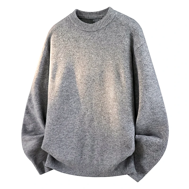 Nuovo pullover lavorato a maglia girocollo da uomo autunno inverno con pelliccia comoda e alla moda Top casual da esterno versatile e di alta qualità
