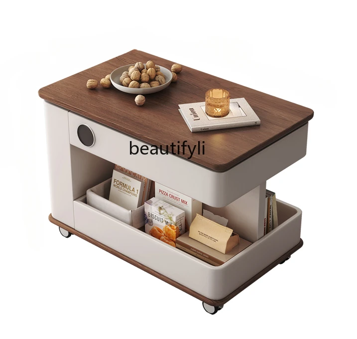 

Solid Wood Portable Coffee Table Modern Simple Small Apartment Light Luxury Living Room Home New Sofa