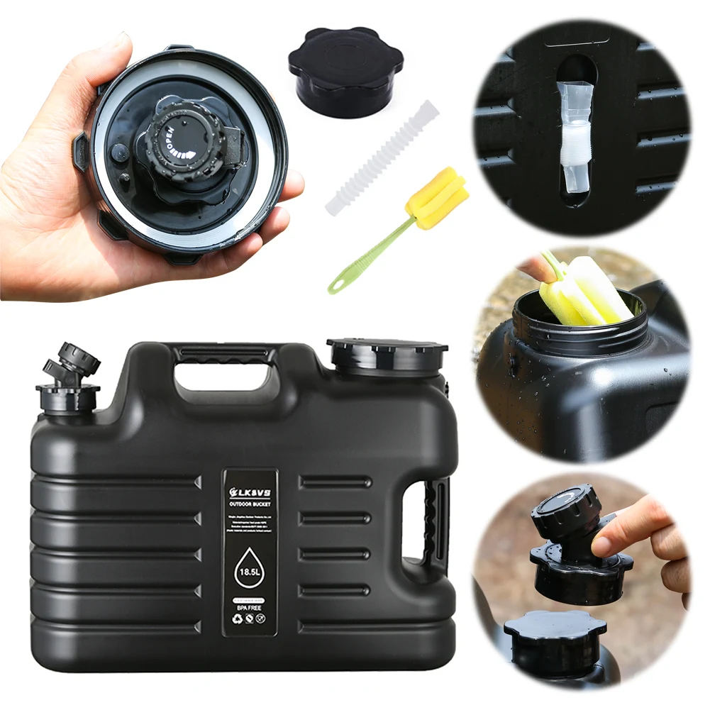 

18.5L Drinking Water Bucket with Faucet Water Dispenser Carrier Large Capacity Water Storage Tank for Vehicle Car Camping