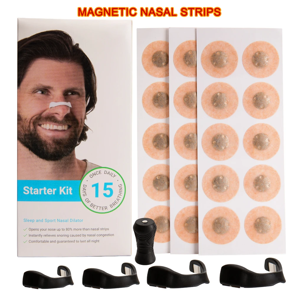 Magnetic Sleep Nasal Strips Anti Snoring Nose Strips Improve Sleep Nasal Strip Snoring Solution Nasal Dilator Snore Stopper