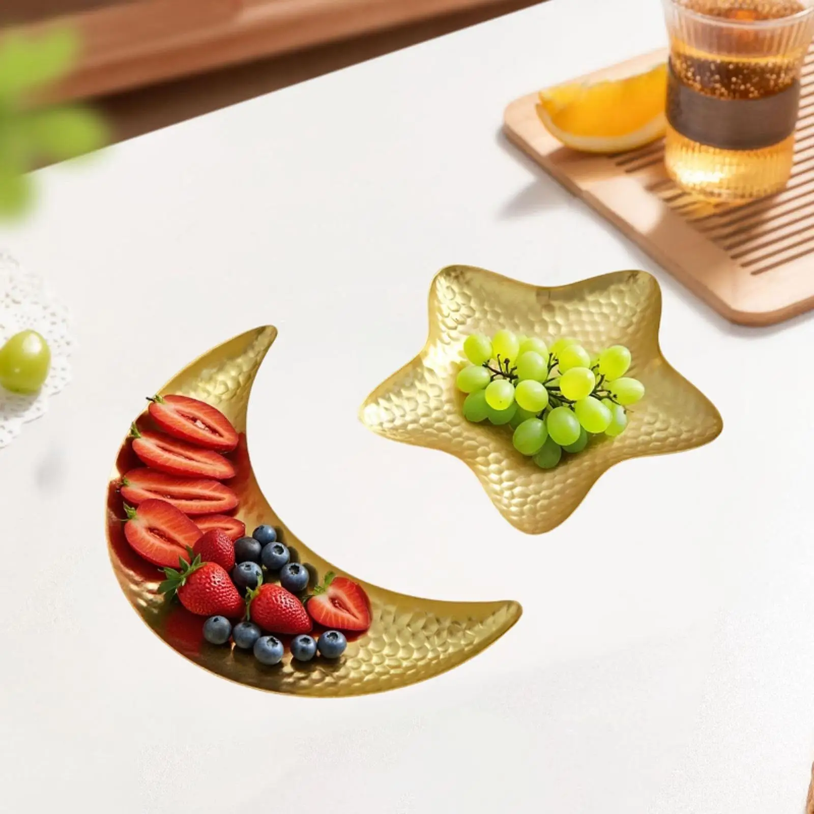 طبق حلوى هدية القمر والنجمة، صينية عيد مبارك لتناول الطعام في مطبخ الزفاف