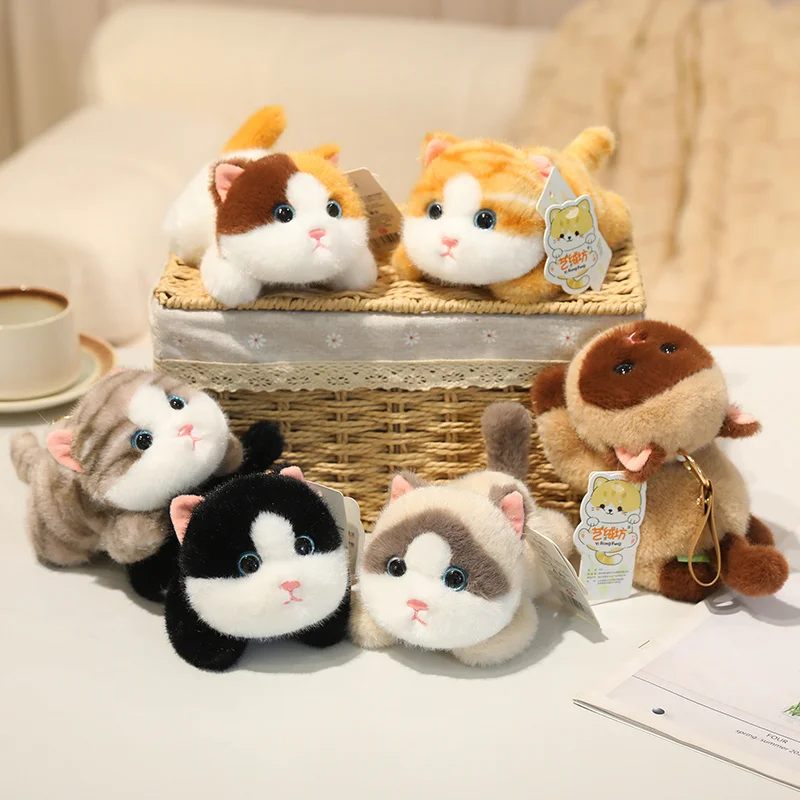 

Плюшевая игрушка-кошка 16 см, 6 стилей, мягкая игрушка-кошка, калико, маленький кулон, изысканный настольный компаньон, плюшевый брелок, подарок
