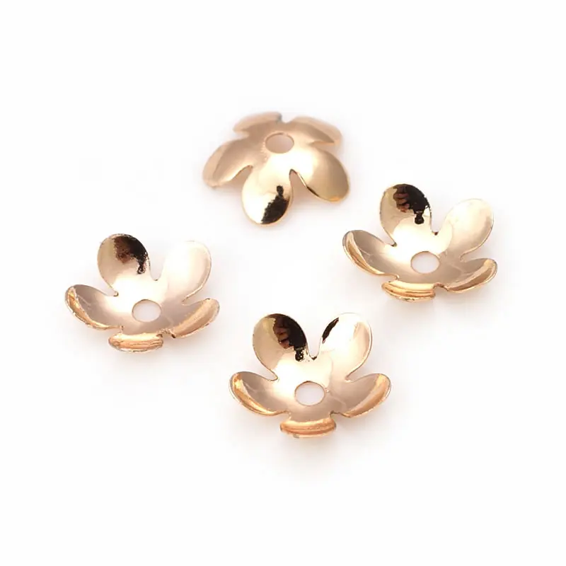 20PCS 18K Gold Color Brass Flower Beads Caps High Quality Necklace Earrings Diy Jewelry Accessories Rosediy official-website