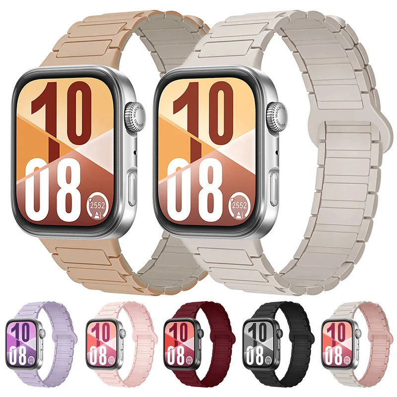 Magnetisches Armband für Huawei Watch Fit 3/Fit 4/4 Pro/Fit 5/5 Pro, atmungsaktives Silikonarmband, Correa Huawei Watch Fit 4 Zubehör