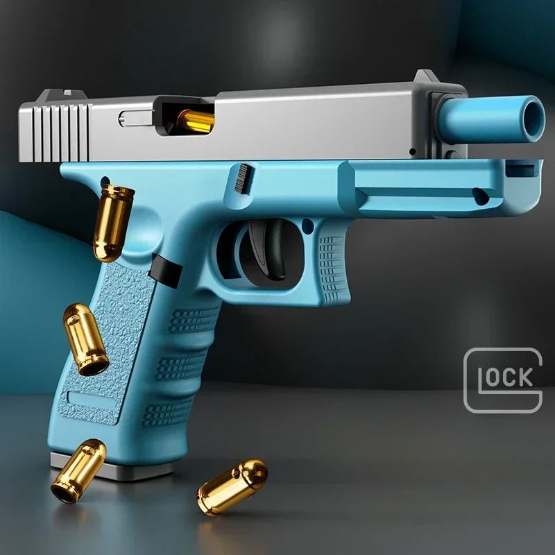 G17เป่าเปลือกหอยอัตโนมัติปืนของเล่นรุ่นเลเซอร์ปืนอัดลมอ่อนอาวุธปืนยิงเด็ก CS ของขวัญวันเกิด