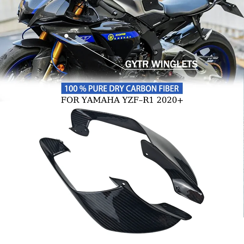 

ДЛЯ YAMAHA YZF-R1 R1M 2020 2021 2022 2023 2024, настоящий карбоновый сухой карбоновый аксессуар для мотоцикла, комплект обтекателя Winglets GYTR