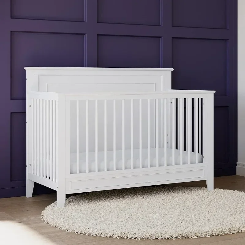 Storkcraft Solstice 5-In-1 Convertible Crib Converts To Toddler Bed and Full Size Bed Fits Standard Full Size Crib Mattress