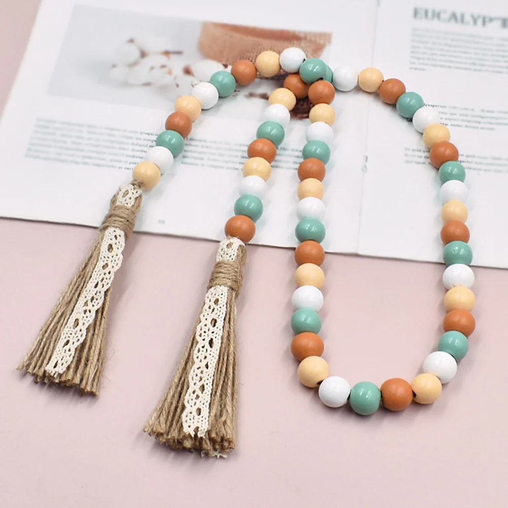 Beaded Cords for Tiered Tray Tassel Beads Garland Party Hanging Ornament Pendant Wood Summer