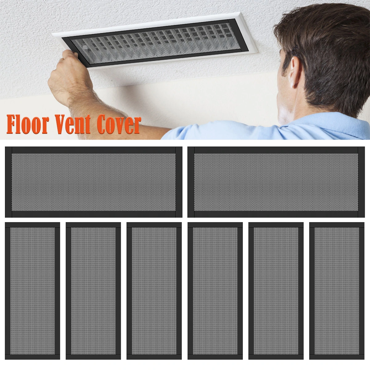 8Pcs Magnetic Vent Covers Mesh Air Vent Filter for Catching Debris Hair Dust 10x4inch Rectangle Vent Screen Trap