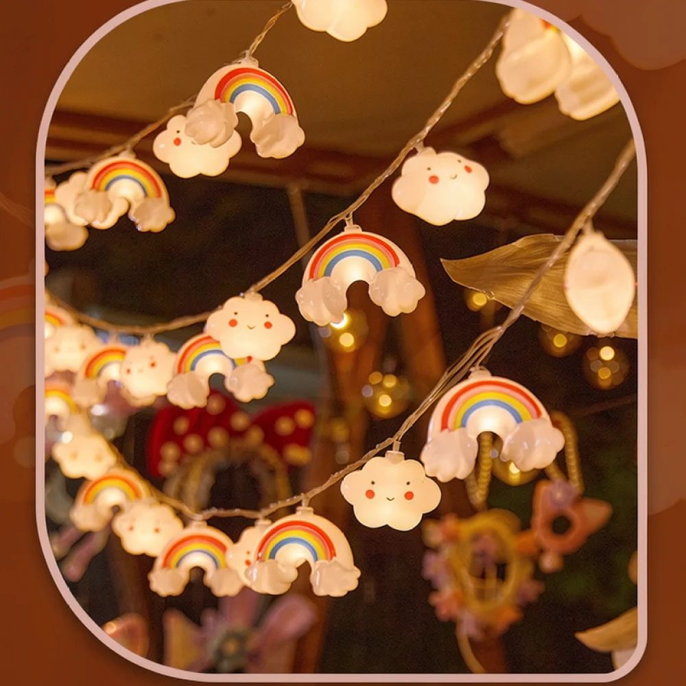 Chic Star Rainbow Cloud LED Fairy String Lights Decorative Lighting For Bedroom Living Room Party Holiday Home Decor