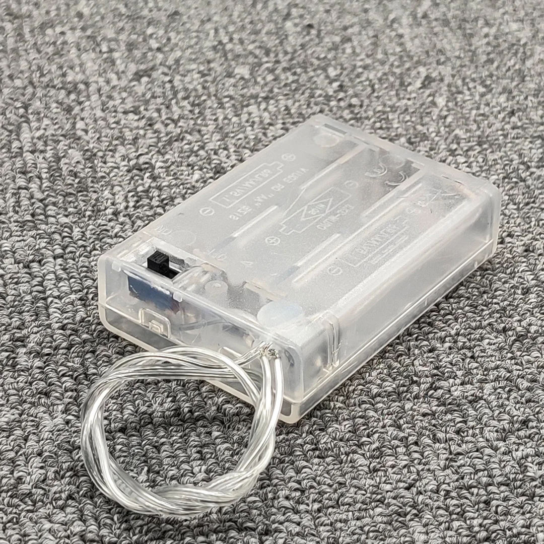 AA Battery Case AA Battery Holder AA Battery Box AA Case With Switch Lead Transparent 3AA 4.5V