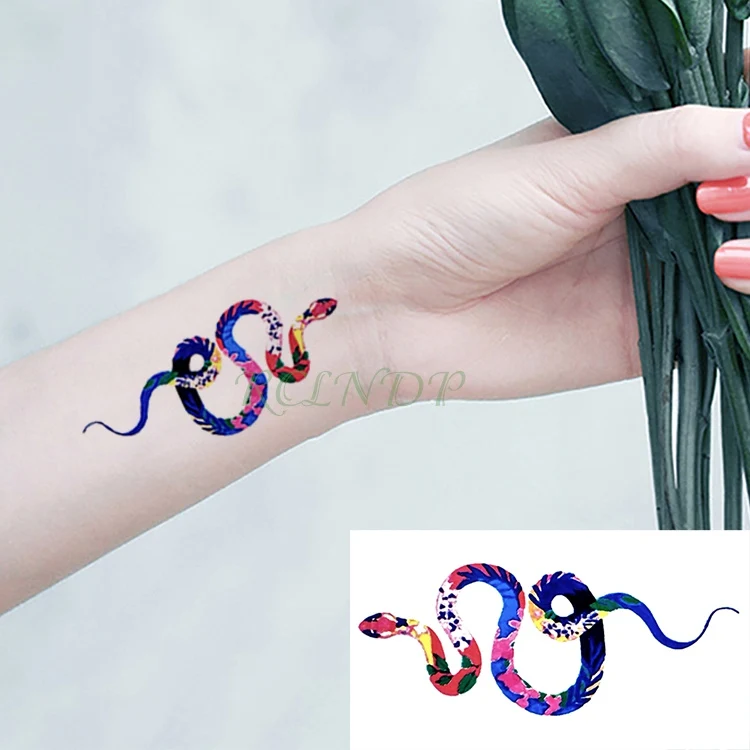 Waterproof Temporary Tattoo sticker Cobra snake totem flash tatto Water Transfer fake tatoo for man woman 10.5*6cm