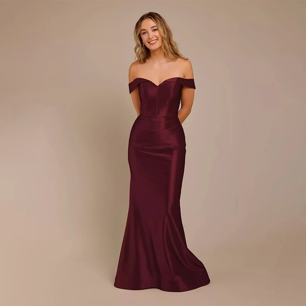 

2026 Luxury Strapless Mermaid Evening Dresses Pleated Women's Formal Evening Gowns Elegant Prom Party Gowns Vestidos de Noche