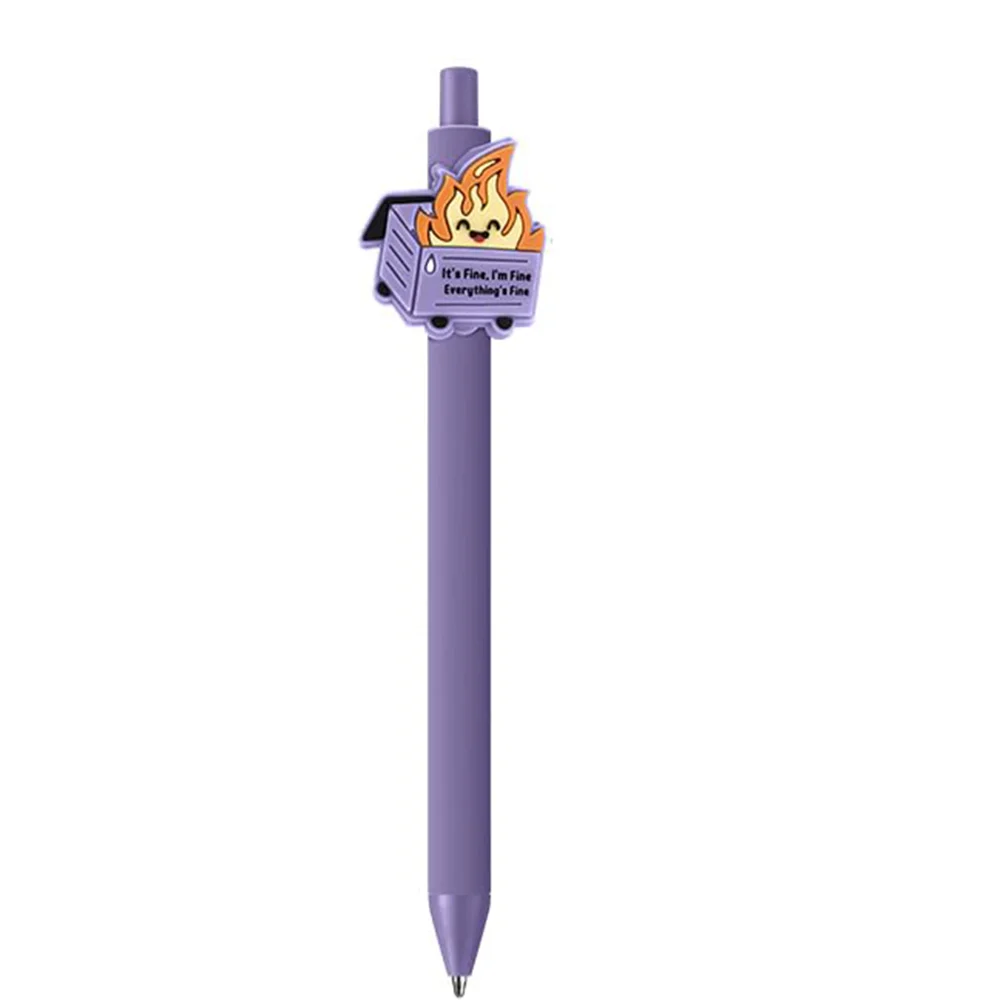 

Забавные шариковые ручки Dumpster Fire с акриловыми брелками и закладками, шариковые ручки, подарок с эмоциональной поддержкой, портативный
