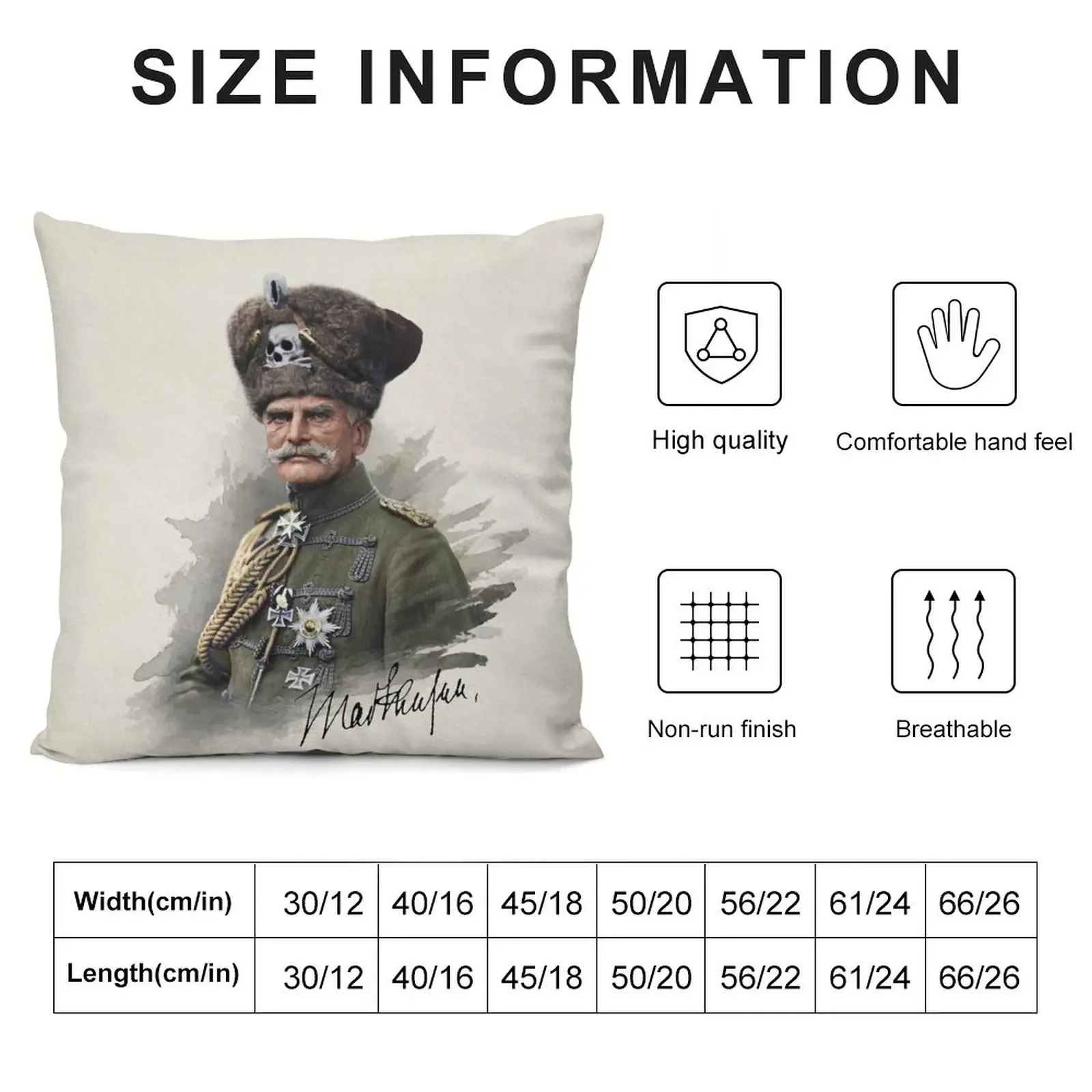 August von Mackensen Portrait Art Throw Pillow luxury decor Decorative Sofa Cushion pillow