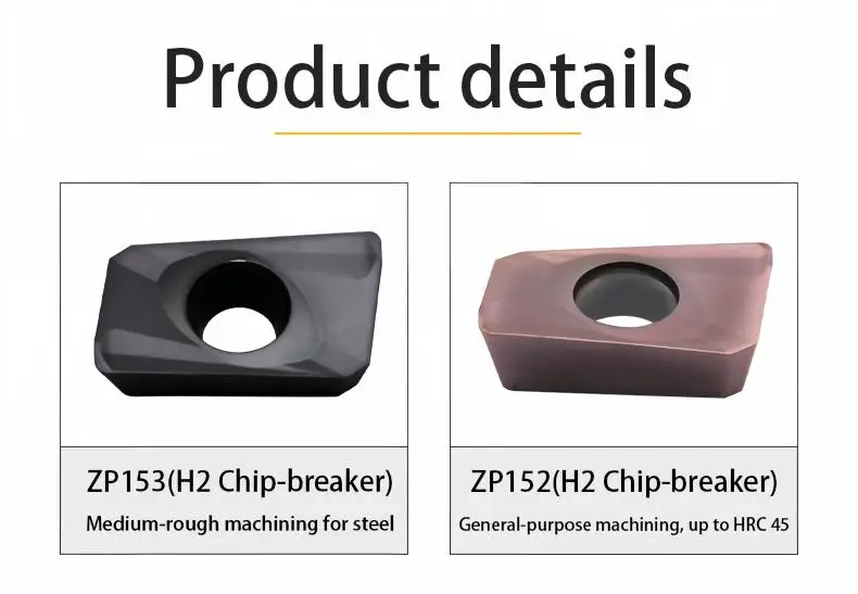 MZG 10 Stück APMT1135 APMT1604 DU H2 M2 ZP152 ZP153 ZP20M Hartmetall-Fräseinsatz kann mit BAP300R BAP400R Werkzeughalter installiert werden. – Detail 5