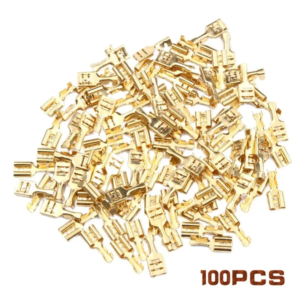 100/200PCS 2.8/ 4.8mm/6.3mm Crimp Terminal Connector Female/Male Car Speaker Electric Wire Connectors Crimping Terminals