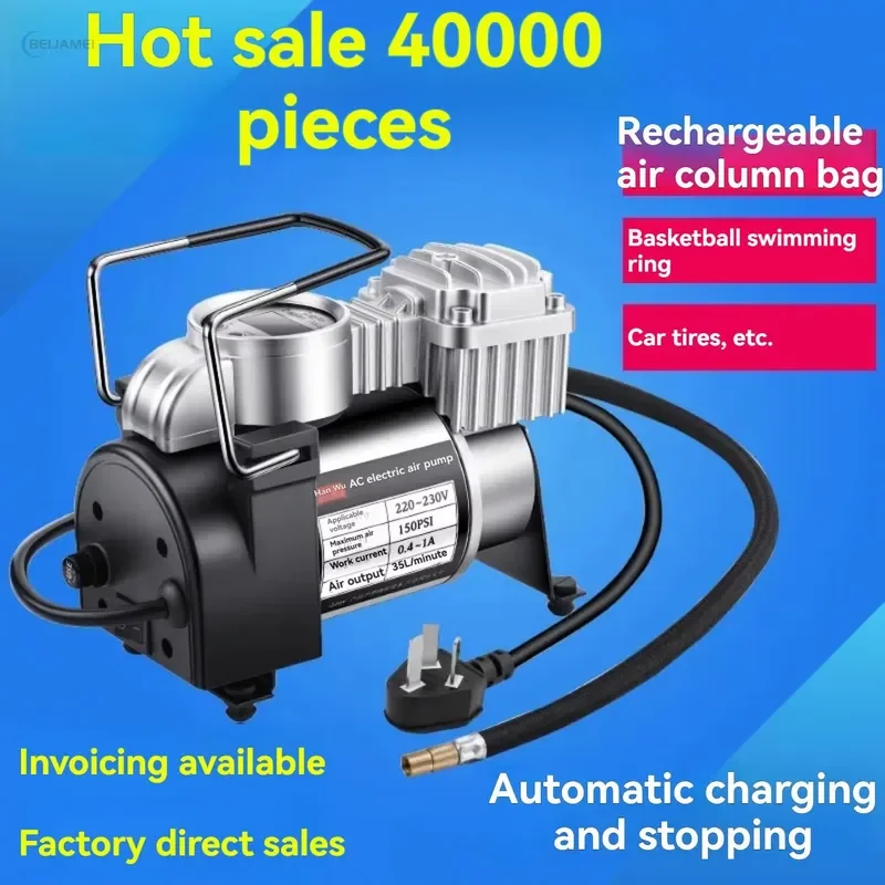 Portable Double Cylinder Electric Air Pump for Home Use Fast Inflation Deflation Device for Mattress Pool Toys and Balloons