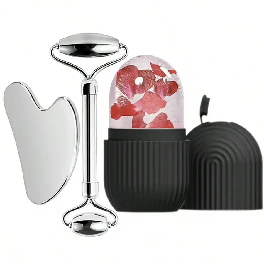 مجموعة أدوات غوا شا من الفولاذ المقاوم للصدأ، أداة تدليك الوجه، أداة العناية بالبشرة، مجموعة أدوات تجميل لرفع الكنتوري #1