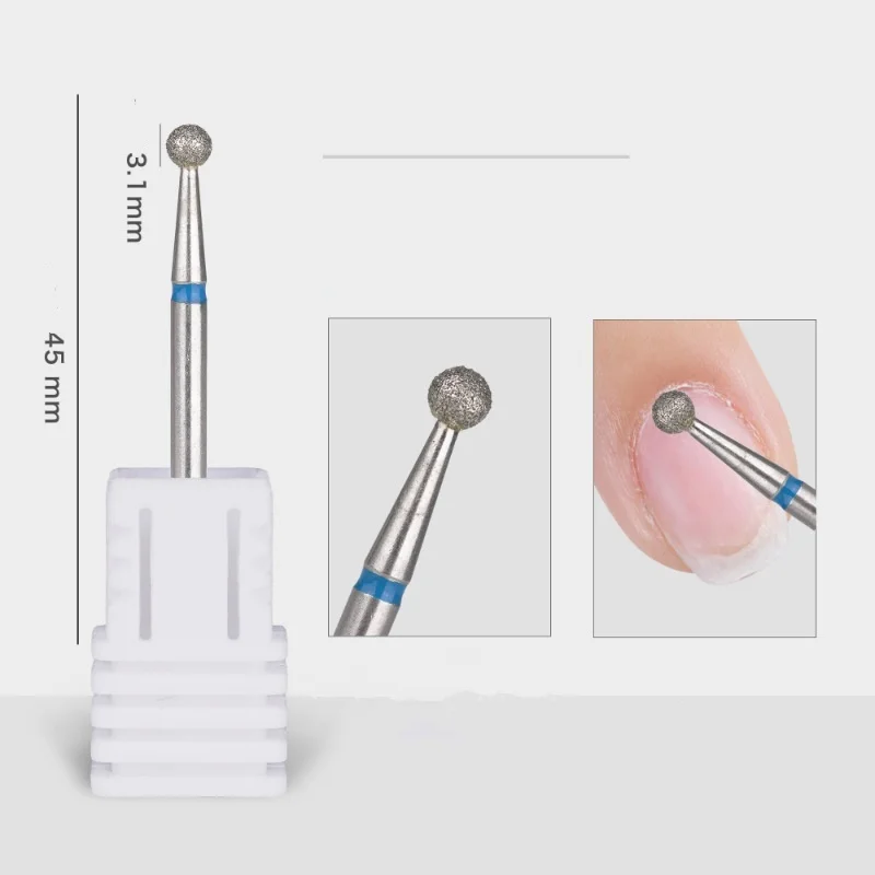 5 pezzi punte da trapano per unghie 2,35 mm punte da trapano per manicure rotanti pulite per cuticole punte russe per utensili per unghie
