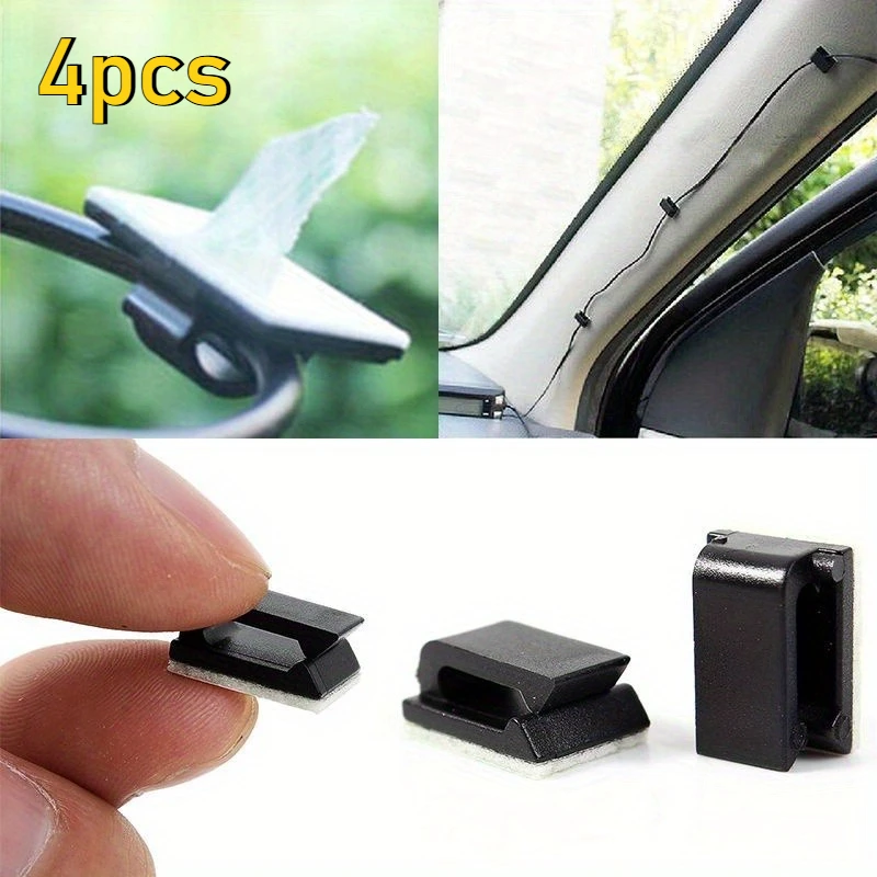 4pcs Car Drop Adhesive Cable Cord Holder Wire Clamp Management Clips cable organizer cable protector